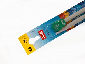 6.5 mm (US 10 1/2) Inox brand knitting needles. Length: 35 cm (14&). Size: 6.5 mm (US 10 1/2) Brand Inox, acs-111