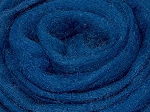 50gr-1.8m (1.76oz-1.97yards) 100% Wool felt Fiber Content 100% Wool, Brand Ice Yarns, Dark Blue, acs-1419