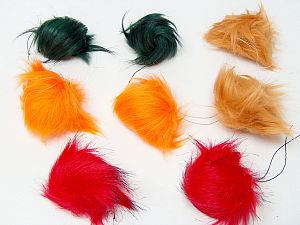 Mixed Lot of 8 Faux Fur PomPoms Diameter around 7cm (3&) Multicolor, Brand Ice Yarns, acs-1505