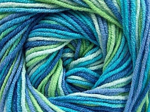 Composition 55% Coton, 45% Acrylique, Turquoise, Brand Ice Yarns, Green, Blue Shades, Yarn Thickness 3 Light DK, Light, Worsted, fnt2-51445