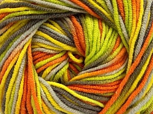 Composition 55% Coton, 45% Acrylique, Yellow, Orange, Brand Ice Yarns, Green, Camel, Yarn Thickness 3 Light DK, Light, Worsted, fnt2-51446