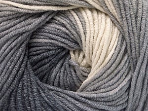 Composition 55% Coton, 45% Acrylique, White, Brand Ice Yarns, Grey Shades, Yarn Thickness 3 Light DK, Light, Worsted, fnt2-51538