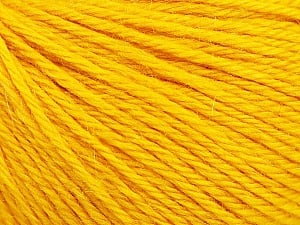 Composition 55% Baby Alpaga, 45% Superwash Extrafine Merino Wool, Yellow, Brand Ice Yarns, Yarn Thickness 3 Light DK, Light, Worsted, fnt2-52767