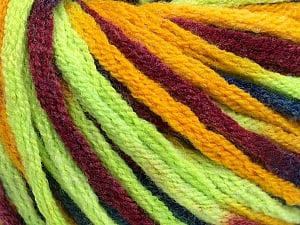 Composition 50% Laine, 50% Acrylique, Neon Green, Brand Ice Yarns, Gold, Burgundy, Blue, Yarn Thickness 6 SuperBulky Bulky, Roving, fnt2-54412