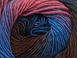 Composition 50% Laine, 50% Acrylique, Rose Pink, Lilac, Brand Ice Yarns, Brown, Blue, Yarn Thickness 2 Fine Sport, Baby, fnt2-55456 