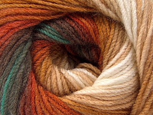 Composition 100% Acrylique, White, Brand Ice Yarns, Green, Brown Shades, Yarn Thickness 3 Light DK, Light, Worsted, fnt2-56086