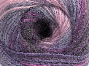 Composition 75% Acrylique, 25% Angora, Purple Shades, Pink, Lilac, Brand Ice Yarns, Yarn Thickness 2 Fine Sport, Baby, fnt2-57796