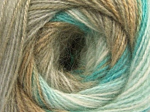 Composition 75% Acrylique, 25% Angora, White, Turquoise, Brand Ice Yarns, Camel, Beige, Yarn Thickness 2 Fine Sport, Baby, fnt2-57799