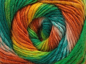 Composition 70% Acrylique, 30% Laine, Orange, Brand Ice Yarns, Green Shades, Gold, Yarn Thickness 3 Light DK, Light, Worsted, fnt2-58148