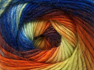 Composition 70% Acrylique, 30% Laine, Yellow, Orange, Maroon, Brand Ice Yarns, Blue Shades, Yarn Thickness 3 Light DK, Light, Worsted, fnt2-58149