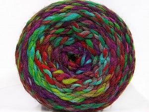 Fiber Content 70% Acrylic, 30% Wool, Turquoise, Red, Purple, Brand Ice Yarns, Green Shades, Yarn Thickness 6 SuperBulky Bulky, Roving, fnt2-58156