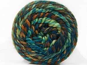 Fiber Content 70% Acrylic, 30% Wool, Turquoise, Brand Ice Yarns, Green Shades, Brown Shades, Yarn Thickness 6 SuperBulky Bulky, Roving, fnt2-58158