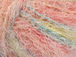 Composition 40% Viscose, 30% Polyamide, 30% Laine, Pink Shades, Light Yellow, Brand Ice Yarns, Baby Blue, Yarn Thickness 5 Bulky Chunky, Craft, Rug, fnt2-59583 