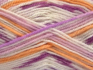 İçerik 100% Akrilik, White, Lilac Shades, Light Orange, Brand Ice Yarns, Yarn Thickness 4 Medium Worsted, Afghan, Aran, fnt2-59726