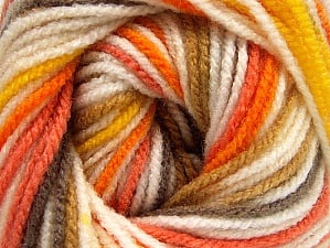 Composition 100% Acrylique haut de gamme, Yellow, White, Orange, Brand Ice Yarns, Gold, Camel, Brown, Yarn Thickness 3 Light DK, Light, Worsted, fnt2-60879