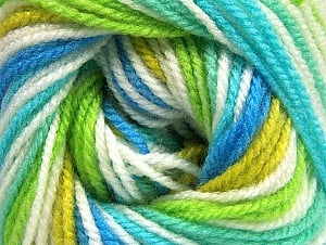 Composition 100% Acrylique haut de gamme, White, Turquoise, Brand Ice Yarns, Green Shades, Blue, Yarn Thickness 3 Light DK, Light, Worsted, fnt2-60881