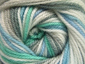 Composition 100% Acrylique haut de gamme, White, Mint Green, Brand Ice Yarns, Grey, Blue, Yarn Thickness 3 Light DK, Light, Worsted, fnt2-60882