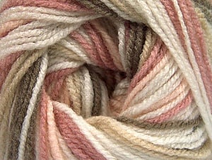 Composition 100% Acrylique haut de gamme, White, Pink Shades, Brand Ice Yarns, Brown Shades, Yarn Thickness 3 Light DK, Light, Worsted, fnt2-60884