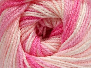 Composition 100% Acrylique haut de gamme, White, Pink Shades, Brand Ice Yarns, Yarn Thickness 3 Light DK, Light, Worsted, fnt2-60886