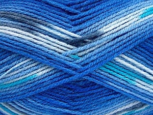 Fiber Content 100% Baby Acrylic, Turquoise, Light Grey, Brand Ice Yarns, Blue Shades, Yarn Thickness 2 Fine Sport, Baby, fnt2-61135