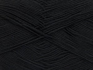 Fiber Content 55% Cotton, 45% Acrylic, Brand Ice Yarns, Black, Yarn Thickness 1 SuperFine Sock, Fingering, Baby, fnt2-63106