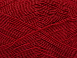 Fiber Content 55% Cotton, 45% Acrylic, Brand Ice Yarns, Dark Red, Yarn Thickness 1 SuperFine Sock, Fingering, Baby, fnt2-63111