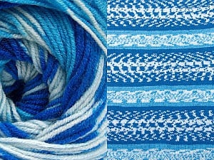 Composition 70% Acrylique, 30% Laine, Brand Ice Yarns, Blue Shades, Yarn Thickness 3 Light DK, Light, Worsted, fnt2-63205