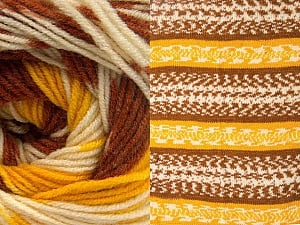 Composition 70% Acrylique, 30% Laine, Yellow, Brand Ice Yarns, Cream, Copper, Yarn Thickness 3 Light DK, Light, Worsted, fnt2-63209