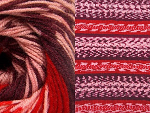 Composition 70% Acrylique, 30% Laine, Red, Pink, Maroon, Brand Ice Yarns, Yarn Thickness 3 Light DK, Light, Worsted, fnt2-63216