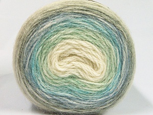 Composition 50% Acrylique haut de gamme, 25% Alpaga, 25% Laine, Turquoise, Mint Green, Brand Ice Yarns, Grey, Cream, Yarn Thickness 3 Light DK, Light, Worsted, fnt2-63266