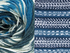 Composition 70% Acrylique, 30% Laine, White, Brand Ice Yarns, Blue, Anthracite Black, Yarn Thickness 3 Light DK, Light, Worsted, fnt2-63387