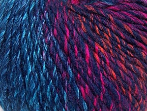Fiber Content 70% Acrylic, 30% Wool, Turquoise, Pink, Orange, Navy, Brand Ice Yarns, Yarn Thickness 4 Medium Worsted, Afghan, Aran, fnt2-63459