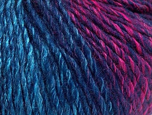 Composition 70% Acrylique, 30% Laine, Turquoise Shades, Navy, Brand Ice Yarns, Fuchsia, Yarn Thickness 3 Light DK, Light, Worsted, fnt2-64220