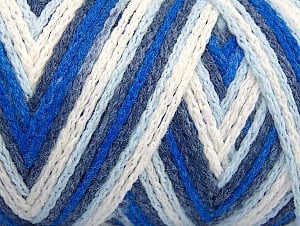 Composition 50% Polyamide, 50% Acrylique, White, Navy, Brand Ice Yarns, Blue Shades, Yarn Thickness 4 Medium Worsted, Afghan, Aran, fnt2-64465 