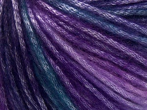 Fiber Content 56% Polyester, 44% Acrylic, Turquoise, Purple Shades, Brand Ice Yarns, Yarn Thickness 4 Medium Worsted, Afghan, Aran, fnt2-64623