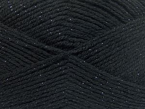 Composition 94% Acrylique, 6% Métallique Lurex, Brand Ice Yarns, Black, Yarn Thickness 3 Light DK, Light, Worsted, fnt2-66060
