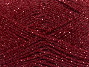 Composition 94% Acrylique, 6% Métallique Lurex, Brand Ice Yarns, Dark Red, Yarn Thickness 3 Light DK, Light, Worsted, fnt2-66069