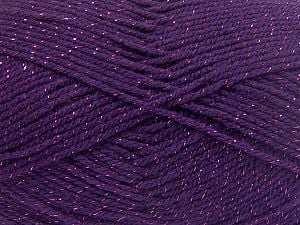 Composition 94% Acrylique, 6% Métallique Lurex, Purple, Brand Ice Yarns, Yarn Thickness 3 Light DK, Light, Worsted, fnt2-66070