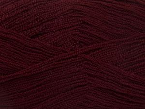 Very thin yarn. It is spinned as two threads. So you will knit as two threads. Yardage information is for only one strand. Fiber Content 100% Acrylic, Brand Ice Yarns, Dark Maroon, Yarn Thickness 1 SuperFine Sock, Fingering, Baby, fnt2-66160