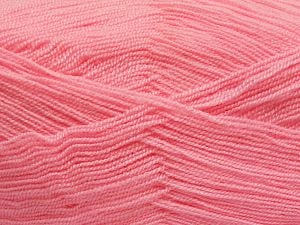 Very thin yarn. It is spinned as two threads. So you will knit as two threads. Yardage information is for only one strand. Fiber Content 100% Acrylic, Light Pink, Brand Ice Yarns, Yarn Thickness 1 SuperFine Sock, Fingering, Baby, fnt2-66162