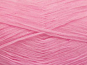 Very thin yarn. It is spinned as two threads. So you will knit as two threads. Yardage information is for only one strand. Fiber Content 100% Acrylic, Brand Ice Yarns, Baby Pink, Yarn Thickness 1 SuperFine Sock, Fingering, Baby, fnt2-66165