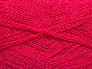 Very thin yarn. It is spinned as two threads. So you will knit as two threads. Yardage information is for only one strand. Fiber Content 100% Acrylic, Brand Ice Yarns, Dark Pink, Yarn Thickness 1 SuperFine Sock, Fingering, Baby, fnt2-66167