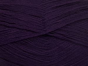 Very thin yarn. It is spinned as two threads. So you will knit as two threads. Yardage information is for only one strand. Fiber Content 100% Acrylic, Brand Ice Yarns, Dark Purple, Yarn Thickness 1 SuperFine Sock, Fingering, Baby, fnt2-66175