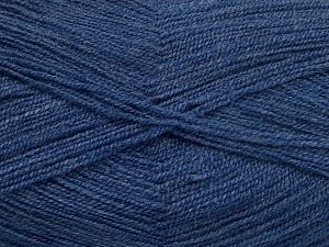 Very thin yarn. It is spinned as two threads. So you will knit as two threads. Yardage information is for only one strand. Fiber Content 100% Acrylic, Jeans Blue, Brand Ice Yarns, Yarn Thickness 1 SuperFine Sock, Fingering, Baby, fnt2-66181