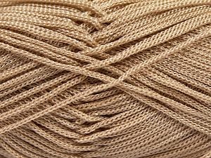Width is 2-3 mm Fiber Content 100% Polyester, Light Camel, Brand Ice Yarns, fnt2-66781