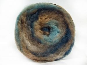 Fiber Content 95% Premium Acrylic, 5% Mohair, Turquoise Shades, Brand Ice Yarns, Camel Shades, Yarn Thickness 5 Bulky Chunky, Craft, Rug, fnt2-67124