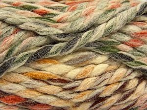 Fiber Content 75% Acrylic, 25% Wool, Orange, Brand Ice Yarns, Green, Gold, Brown Shades, Yarn Thickness 6 SuperBulky Bulky, Roving, fnt2-67150