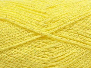 Composition 88% Coton, 12% MÃ©tallique Lurex, Light Yellow, Iridescent, Brand Ice Yarns, fnt2-67832 