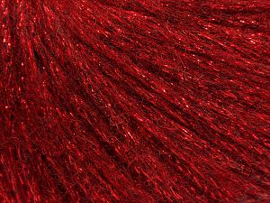 Fiber Content 7% Viscose, 56% Metallic Lurex, 20% Acrylic, 17% Wool, Red, Brand Ice Yarns, fnt2-67960