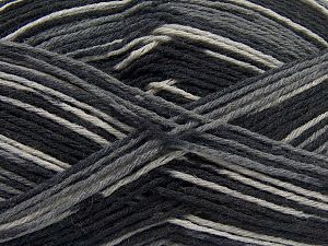 Composition 75% Superwash Wool, 25% Polyamide, Brand Ice Yarns, Grey Shades, Black, fnt2-68198 
